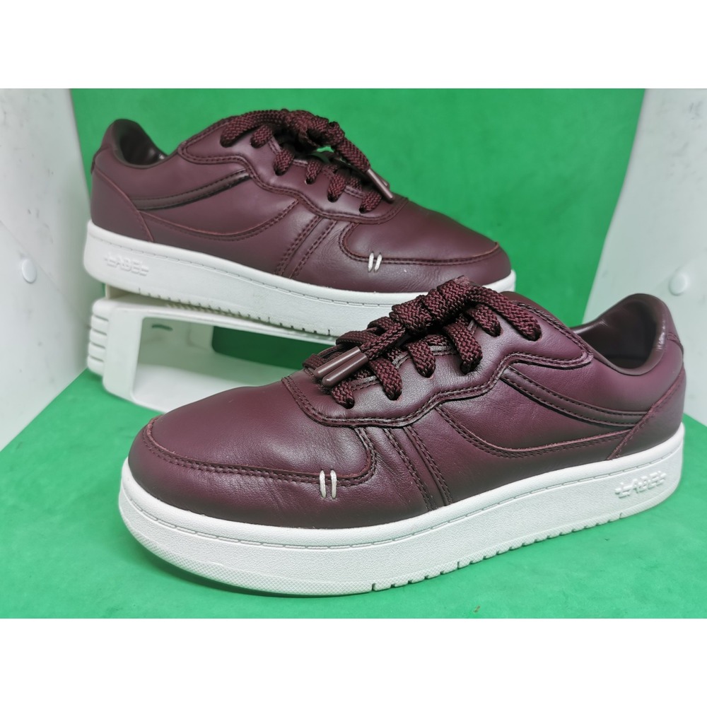 Label GT Retro Low Wine Leather Sneakers Mens 8 Womens 9.5 Burgundy White Shoes